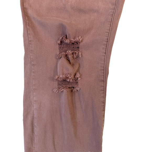 Angel Kiss Jeans Womens 17 Mauve Distressed Ripped Raw Hem Frayed Cropped Pants - Picture 4 of 7